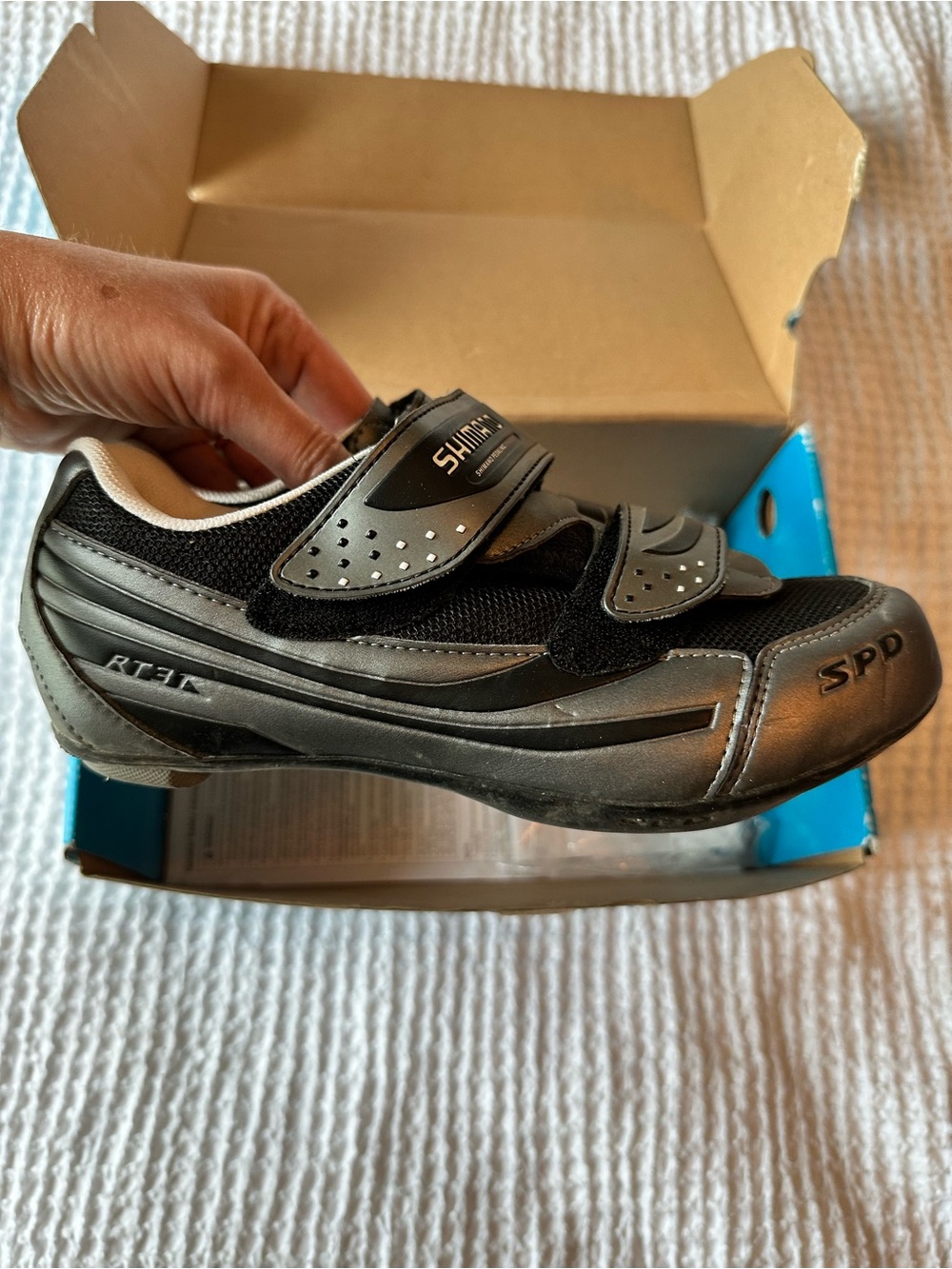 Shimano SH-RT31 SPD Cycling Shoes EU 38 US Women’s 5.2 Metallic Gray Black w/Box